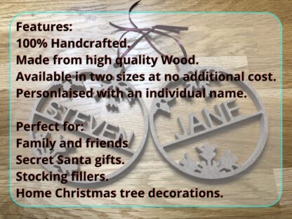 Personalised Xmas decoration features